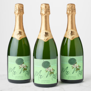 Rótulo de Vinho Espumante Selo Verde Casamento