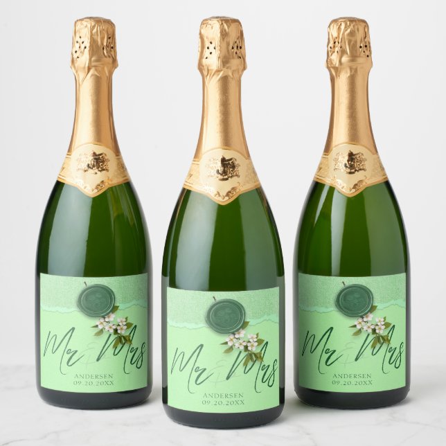 Rótulo de Vinho Espumante Selo Verde Casamento (Garrafas)