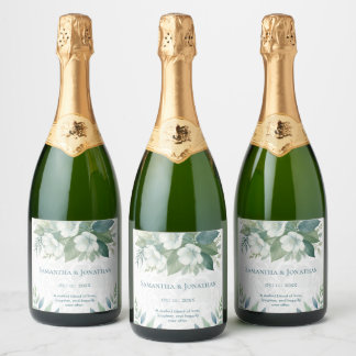 Rótulo de Vinho Espumante Verde Salvia Eucalipto C