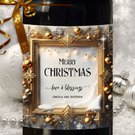 Rótulo de Vinho Festivo Tradicional