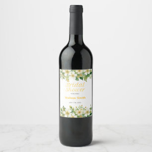Rótulo De Vinho Floral Delicado Para Chá de panela