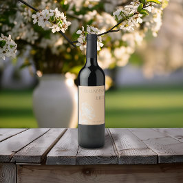 Rótulo de Vinho Floral Minimalista