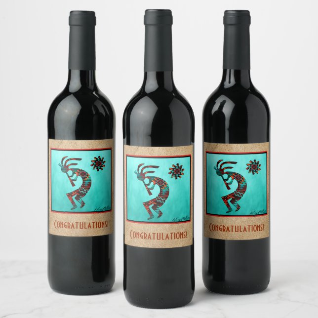 Rótulo de Vinho Kokopelli do Sudoeste (Garrafas)