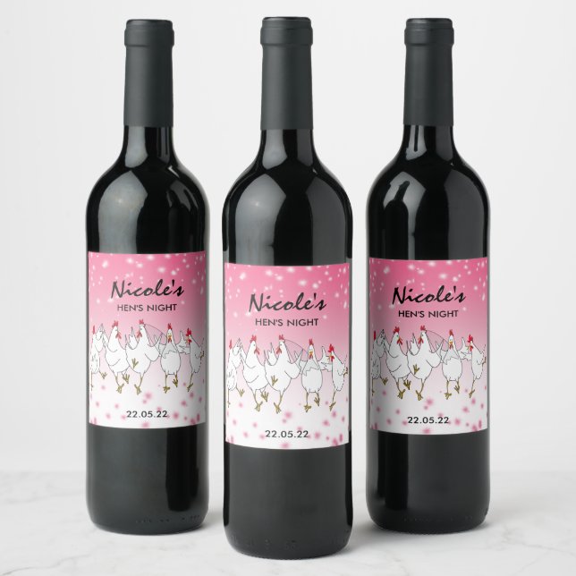 Rótulo de Vinho Minúsculo Cor-de-Rosa Personalizad (Garrafas)