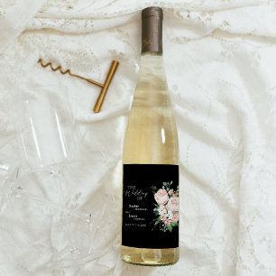 Rótulo de Vinho Negra Blush Floral