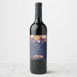 Rótulo de Vinho Personalizado Floral da Paprika Bu