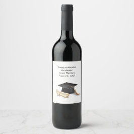 Rótulo de vinho personalizado para graduado