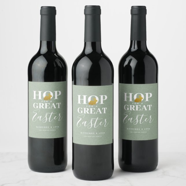 Rótulo de Vinho Personalizado para Páscoa na moda (Garrafas)