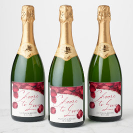 Rótulo de Vinho Pétalas de Rosa Casamento