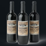 Rótulo de Vinho Rústico de Barrel do Partido do So<br><div class="desc">Design de cano de uísque russo com tipografia ocidental ousada. Personalize esta design com seu próprio texto. Personalize ainda mais este design selecionando o link "personalizar mais",  se desejar.</div>