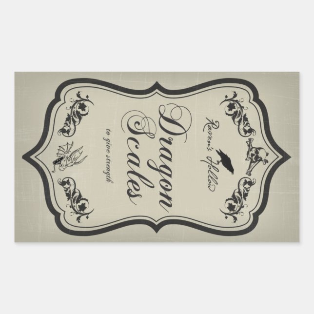 Rótulo do adesivo do Jar de Halloween do Dragão Es (Frente)