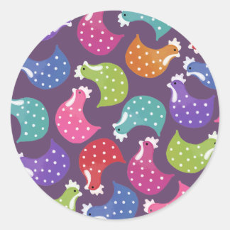 Rótulo do adesivo do Rainbow Chicken Hen Pattern