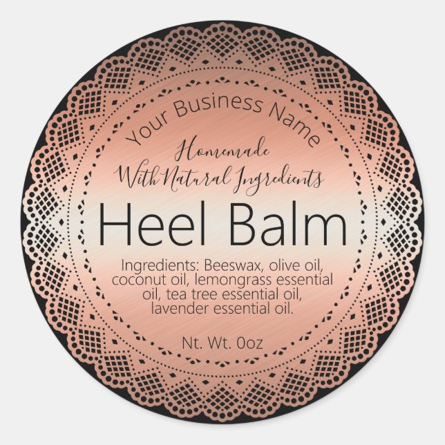 Rótulo do Autocolante Rosa Dourado Faux Balm do He (Frente)