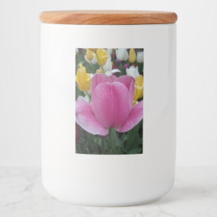 Rótulo do contêiner da Comida Tulipa Rosa