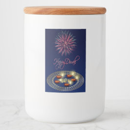 Rótulo do Contentor de Comida de Rangoli Happy Diw