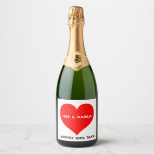 RÓTULO DO CORAÇÃO VERMELHO DO VINHO DE CASAMENTO P