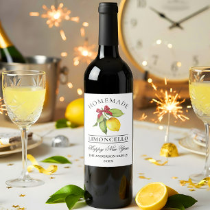 Rótulo do Frasco de Ano Novo da Aquarela Limoncell