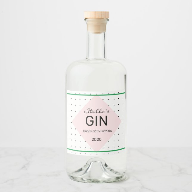 rótulo do frasco de gin personalizado (Frente)