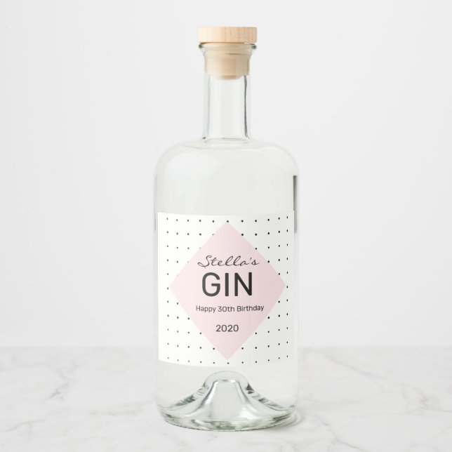rótulo do frasco de gin personalizado (Frente)