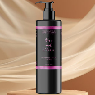 Rótulo do frasco de produtos cosméticos, de cor ro