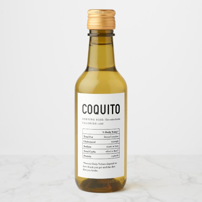 Rótulo do frasco dos Fatos Nutricionais de Coquito (Frente)