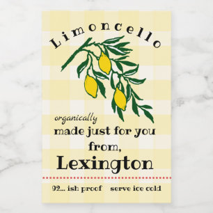 Rótulo do frasco Limões Orgânicos Limoncello