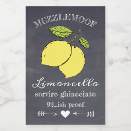 Rótulo do Frasco Pequeno Limoncello |