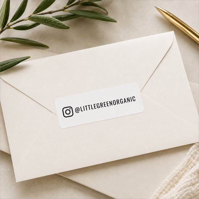 Rótulo do Instagram | Adesivo de Alça de Negócios  (Custom Instagram label sticker for envelopes, packages, thank you cards, and mailers.)
