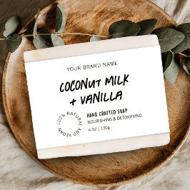 Rótulo do Invólucro do Bar de Sabão Negro e Branco