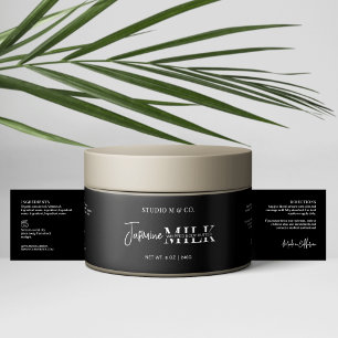 Rótulo do Invólucro do Corpo do Banho Branco Preto