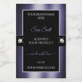 Rótulo do Produto Brilhante Luxurioso Azul Negro B