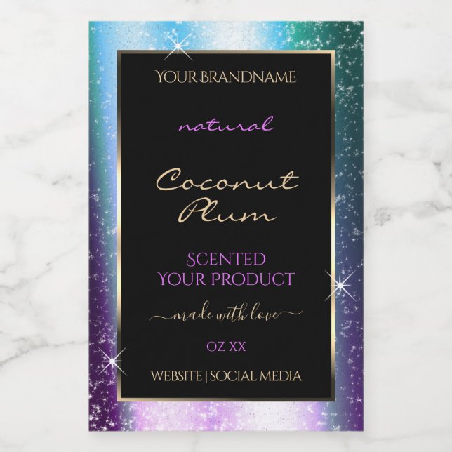 Rótulo do Produto de Frame Glitter de Miniatura de (Rótulo Único)