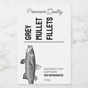 Rótulo do Produto Filetes de Peixes Mullet cinzas