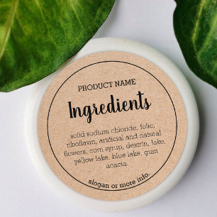 Rótulo do produto Ingredientes Autocolante moder