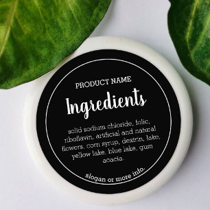 Rótulo do produto Ingredientes Autocolante moder