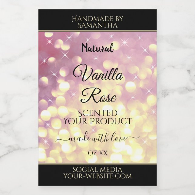 Rótulo do Produto Sparkle Dourado Roxo Shimmerle R (Rótulo Único)