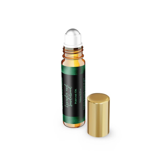 Rótulo do rolo de perfume de folha preta e verde (Criador carregado)