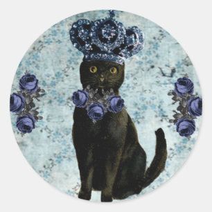 Rótulo do Selo do Adesivo de Gato Preto