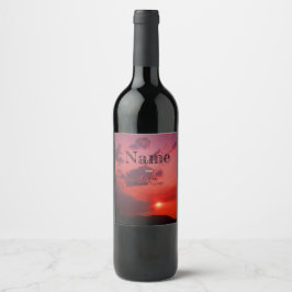 Rótulo do Sol Vermelho e do Vinho Personalizado