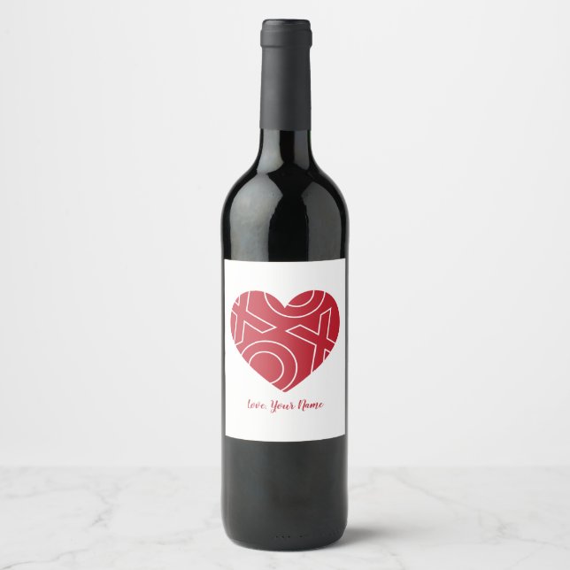 Rótulo do Vinho do Coração Beijo Abraço (Frente)