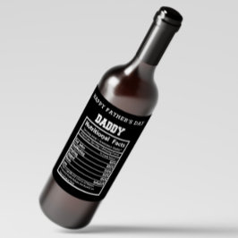 Rótulo do Vinho do Dia de os pais Fatos Nutriciona