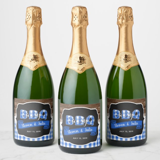 Rótulo do Vinho Espumante do Bebê Q - Azul (Garrafas)