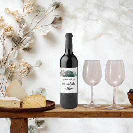 Rótulo do Vinho Geométrico Moderno de Design Verde