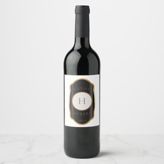 Rótulo do Vinho Monograma Dourado Vintage (Frente)