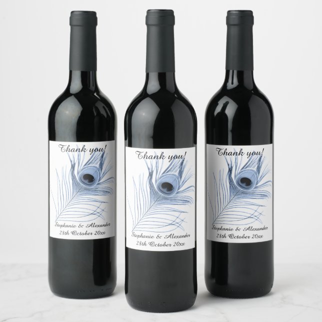 RÓTULO DO VINHO PERSONALIZÁVEL BRANCO PEACOCK (Garrafas)