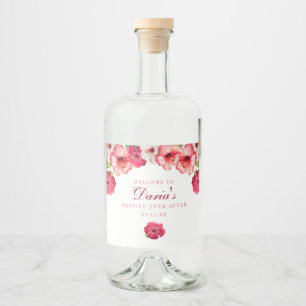 Rótulo Floral Rosa Tropical