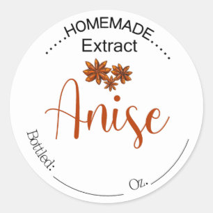 Rótulo Homemade Anise Extract, etiqueta aromatizan