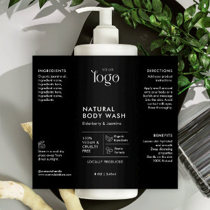 Rótulo Impermeável de Frasco Cosmético de 8 OZ Log
