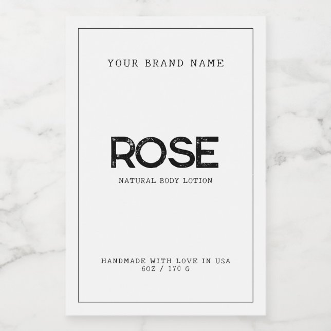 Rótulo minimalista branco moderno e elegante de lo (Rótulo Único)