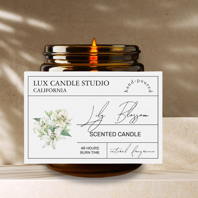 Rótulo Mínimo de Velas Lily Elegante (Criador carregado)
